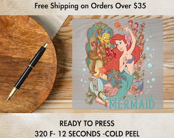 Ariel Dtf, Disney Princess Dtf, Little Mermaid Ready to Press,Personalized DTF Transfers, Disney, High Quality, Heat Press DTF Transfers