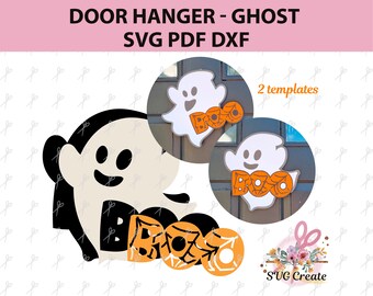 Halloween door hanger svg, Halloween decor, Halloween door hanger DIGITAL, Spooky Ghost Decoration, Ghost paper decor