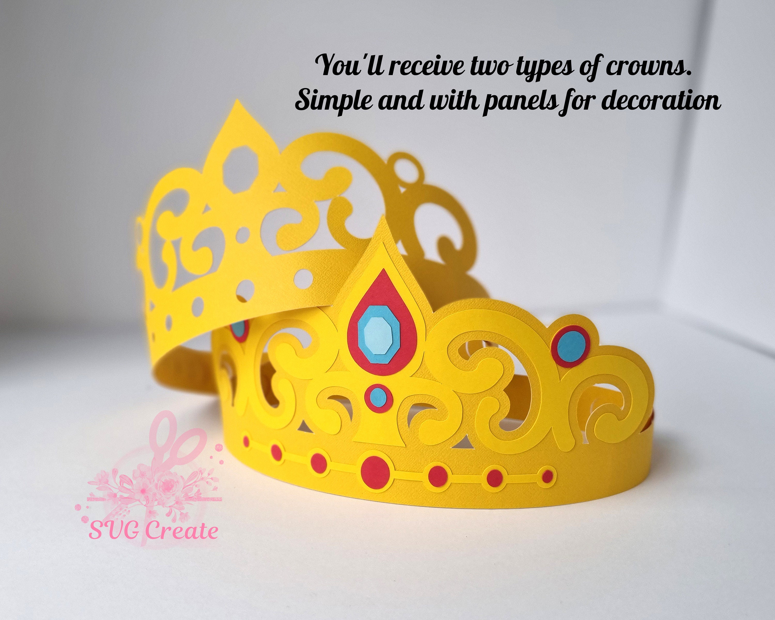 Paper Crown Svg Tiara Svg Queen Crown Svg King Crown Pdf - Etsy