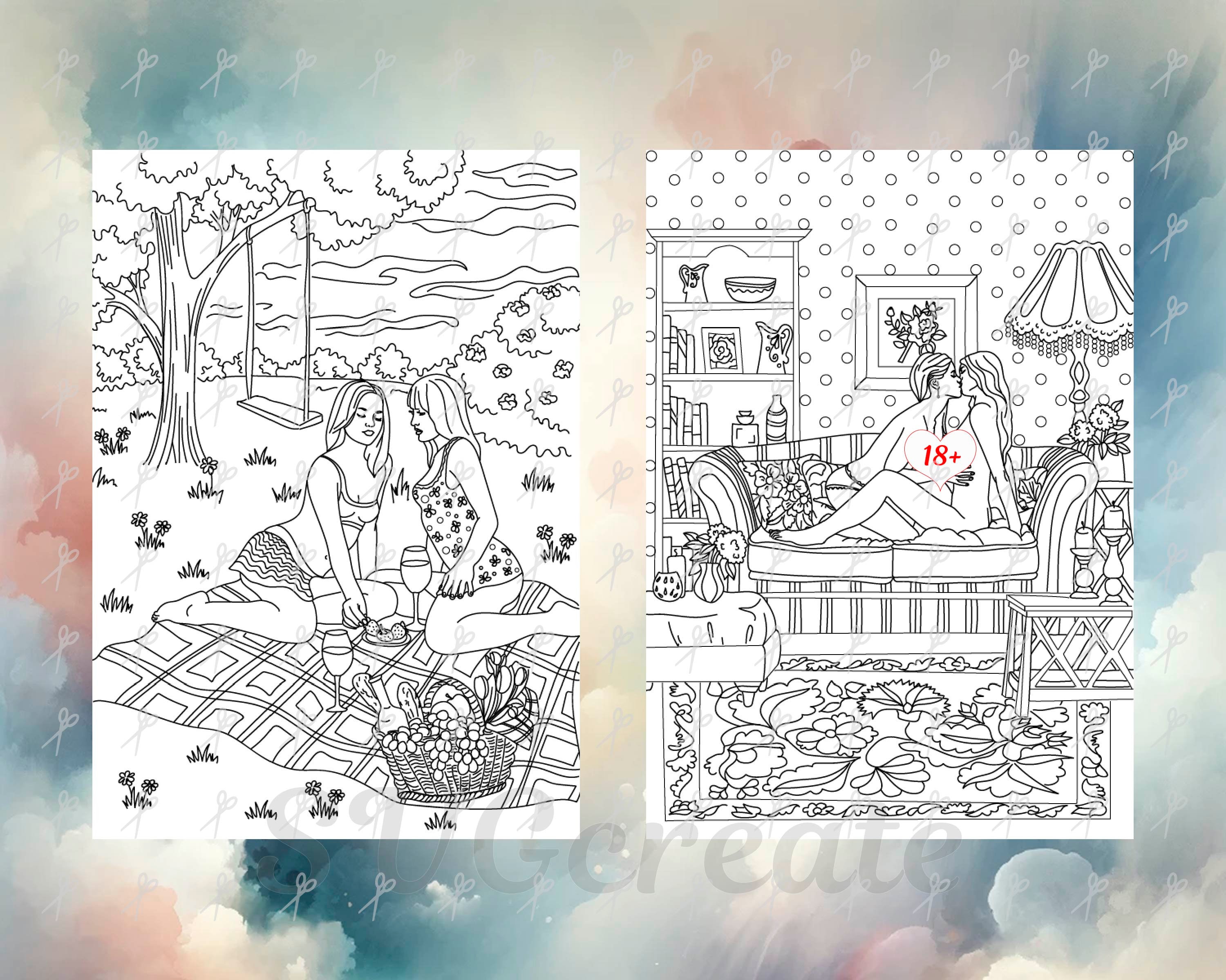 Erotic Adult Coloring Book, Sex PDF Pages, Porn and Nude, Erotic Coloring -  Etsy