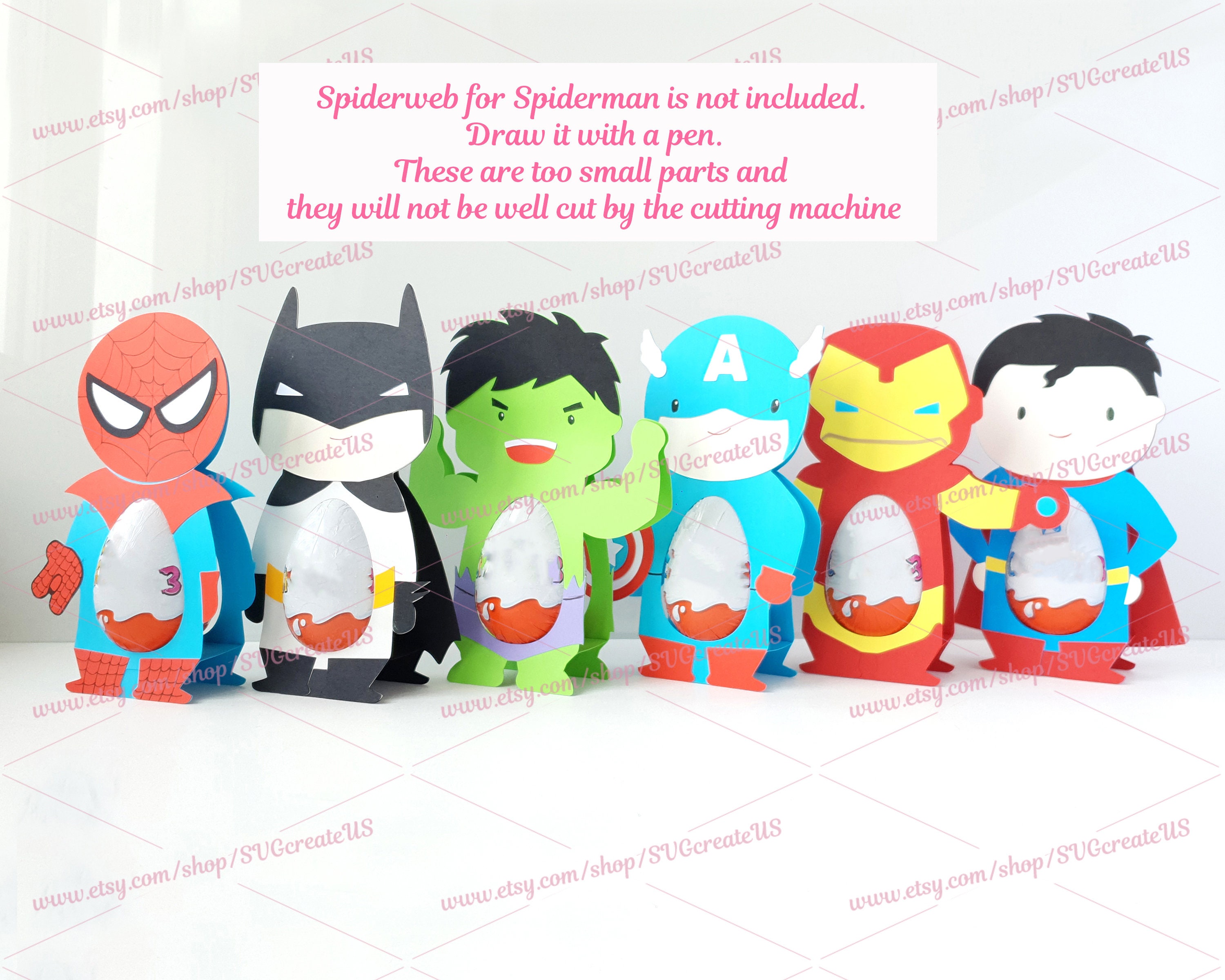 Kinder Holder, Svg Cutting File, Superheroes Template, Chocolate Egg Holder,  Easter Gift - Etsy