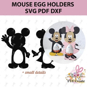 Mouse egg holder, kinder egg holder, Mickey svg cutting file, template, easter box template, easter gift