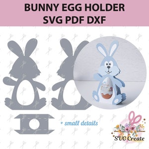 Porta huevos sorpresa Kinder, archivo de corte svg, plantilla Bunny, plantilla de caja de Pascua, archivo de caja de Pascua