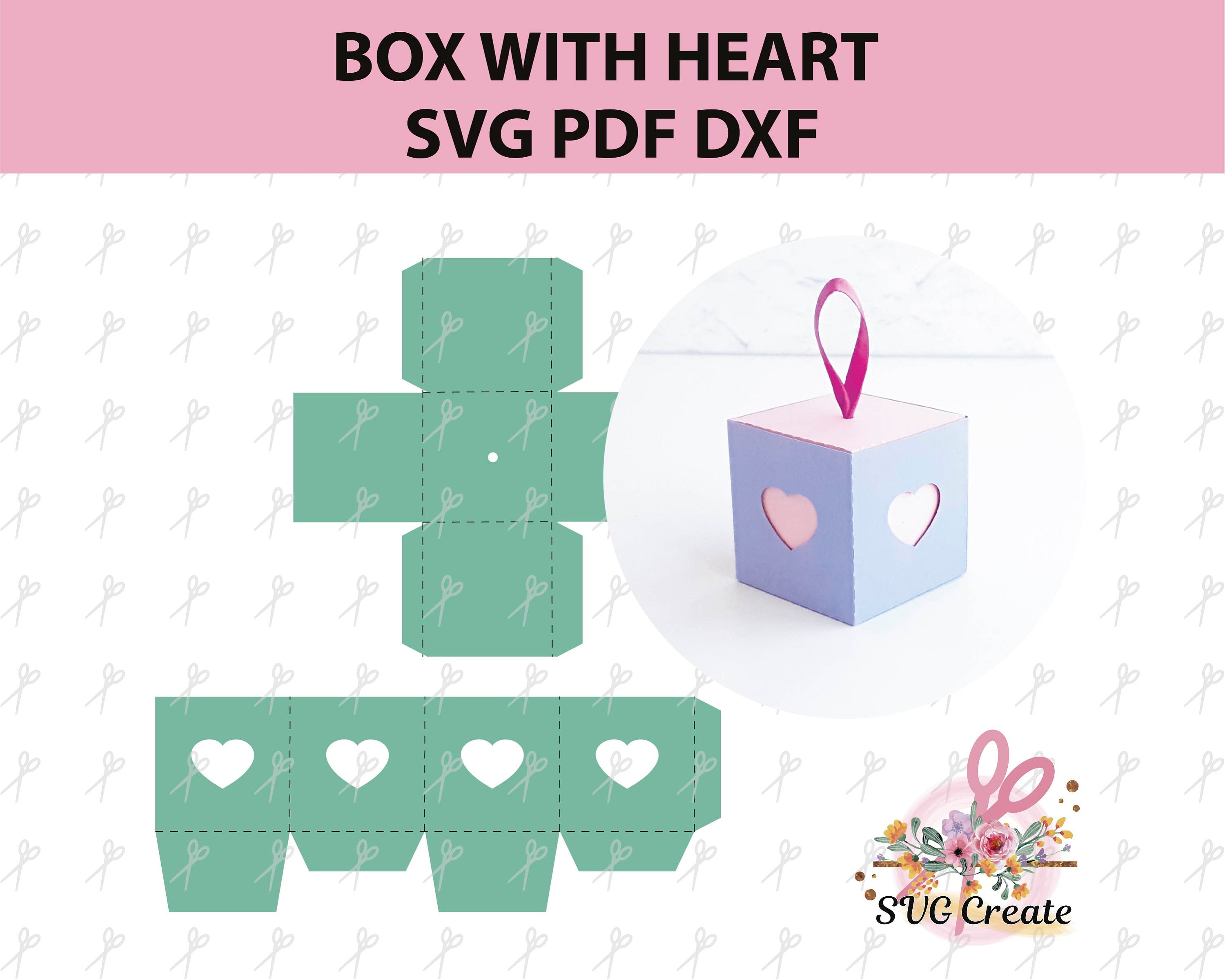 Box With Heart Svg, Valentines Day Treat Box Template, Favor Box, Gift Box  Pdf, Candy Holder Svg Pdf - Etsy
