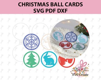 Christmas ball svg, Christmas card pdf, Christmas gift card