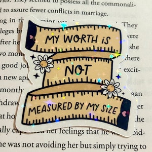 Self Worth Size Sticker | Waterproof Sticker |  Laptop Decal | Water bottle Decal | Laptop Sticker | Kindle Sticker | Trendy Groovy Sticker