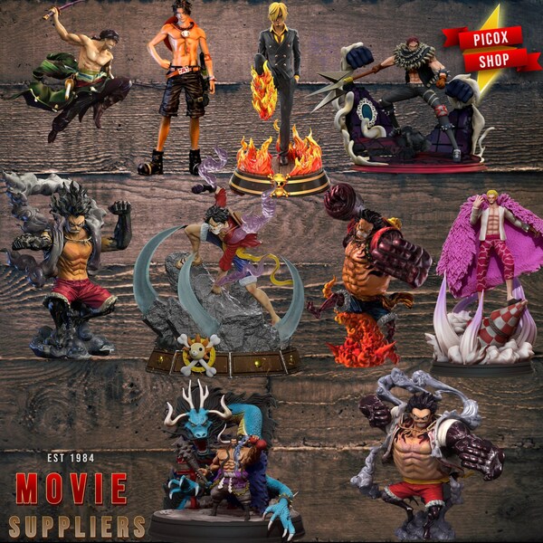 Pack One Piece 10 STL файлов для 3D Печати, мговенная сылка на диск для скачивания, ли, ророноа зороро, ээсанджи, катакуриused, донкихот