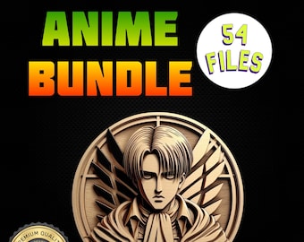 ANIME BUNDLE LASER engraving designs for diode lasers co2 lasers,fiber laser, 3D laser engraving files pack,Laser Designs bundle, Lightburn
