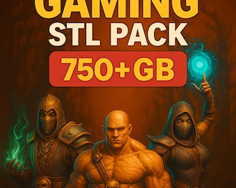 GAMING STL PACK – 3D Printing Files | Characters, Heroes & Fighters | Props, Weapons, Terrain | Massive Game-Ready Collection