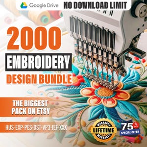 MEGA BUNDLE EMBROIDERY designs for embroidery machines, Embroidery files pack, Embroidery Design bundle,Pes, Dst, Jef, Exp, Emb