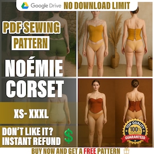 PDF Corset Sewing Pattern  | XS–XXXL | Beginner Sewing Pattern | a4-a0 pattern | Women Corset Pattern | Corset Belt Pattern | Top-Corset