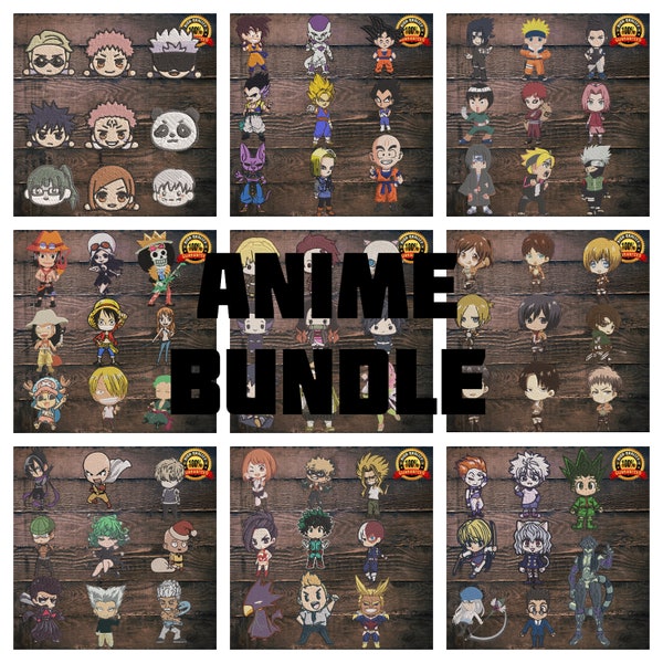 ANIME BUNDLE STICKEREI-Designs für Stickmaschinen, Stickdateien-Paket, Stickdesign-Bundle, Pes, Dst, Jef, Exp, Emb