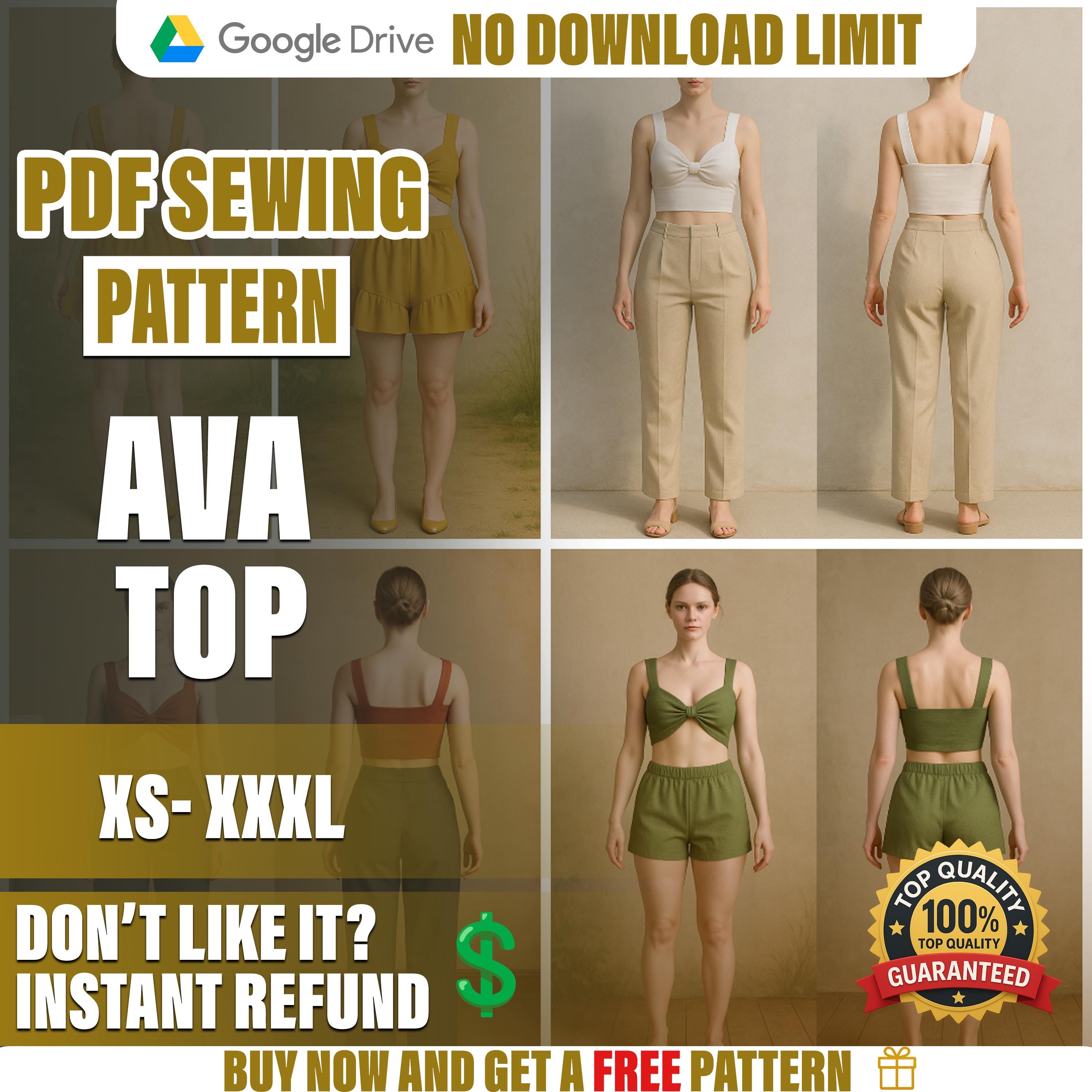 PDF トップスの縫製パターン | XS～XXXL | 初心者向け縫製パターン