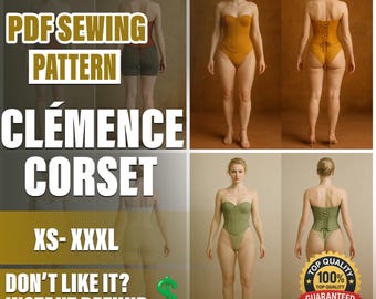 Cartamodello per corsetto in PDF / XS–XXXL / Cartamodello per principianti / Cartamodello a4-a0 / Cartamodello per corsetto da donna / Cartamodello per cintura da corsetto / Top-Corset