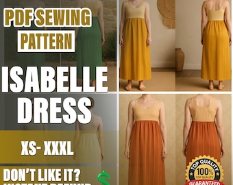 PDF Dress Sewing Pattern  | XS–XXXL | Beginner Sewing Pattern | a4-a0 pattern | Women Dress Pattern | Elegant Dress Sewing Pattern