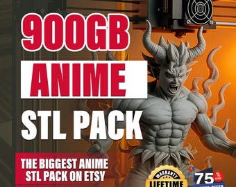 Pack ANIME STL-Dateien für den 3D-Druck, Anime Figuren, Mangafiguren, Anime Pack, Mega Anime Pack, Sammlerfiguren