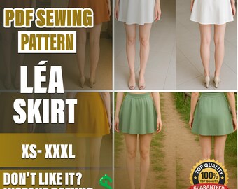 PDF Skirt Sewing Pattern  | XS–XXXL | Beginner Sewing Pattern | Easy Diy Project  | a4-a0 pattern | summer skirt Pattern | Flared Skirt