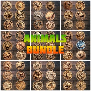3D Animal Laser Engraving Designs: 55 Files (Lightburn)