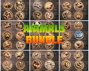 3D Animal Laser Engraving Designs: 55 Files (Lightburn)