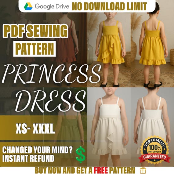 PDF Princess Dress Sewing Pattern | Beginner Sewing Pattern | A4-a0 Pattern  | Fairy Dress Pattern | Kids Dress Pattern | Pattern for Kids - Etsy UK