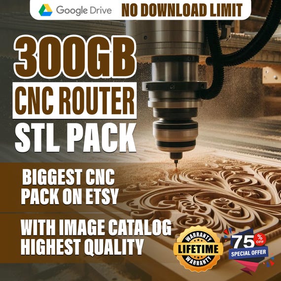 300 GB Mega CNC Router STL File Bundle (Digital Download)