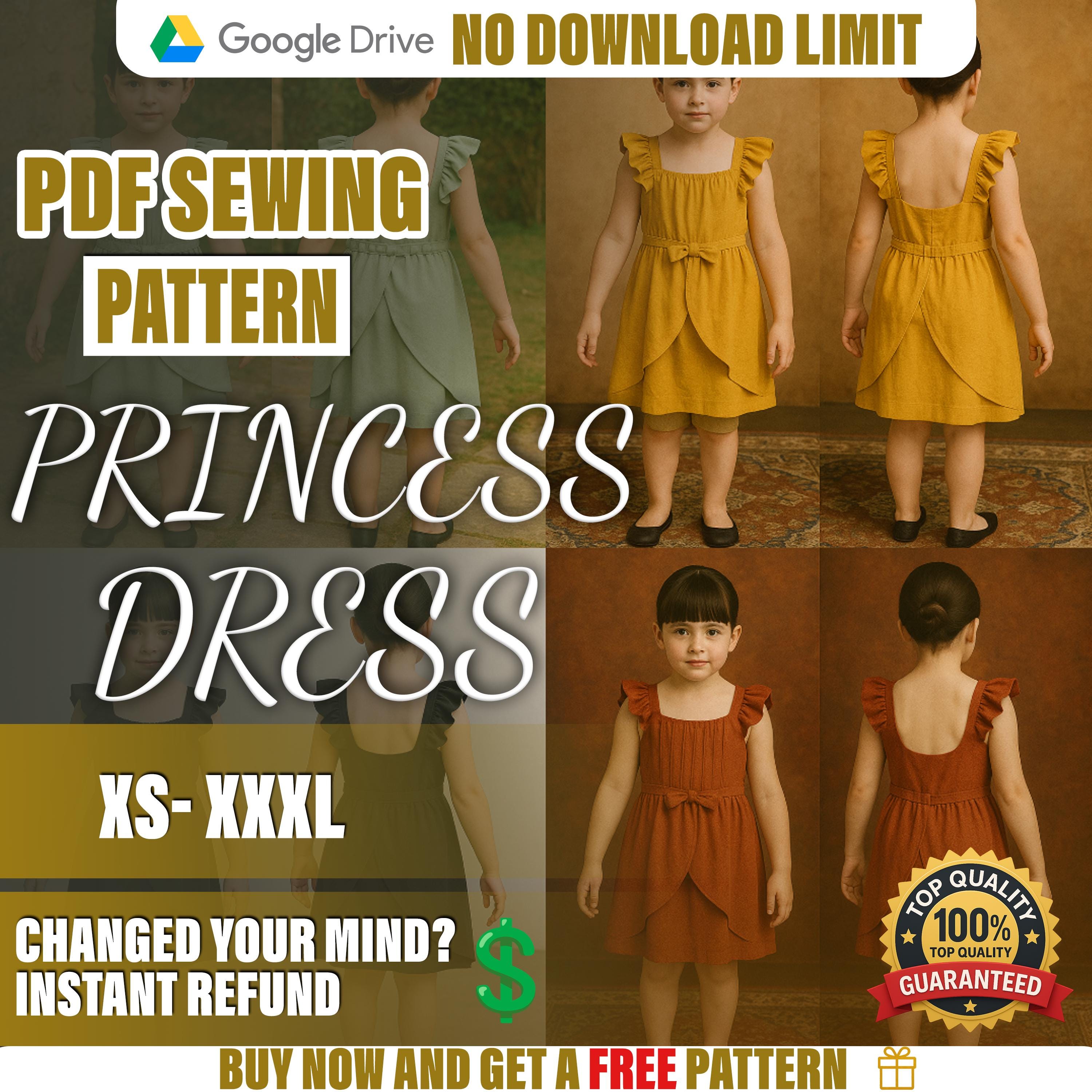 PDF Princess Dress Sewing Pattern | Beginner Sewing Pattern | a4-a0 pattern  | Fairy Dress Pattern | Kids Dress Pattern | Pattern for Kids