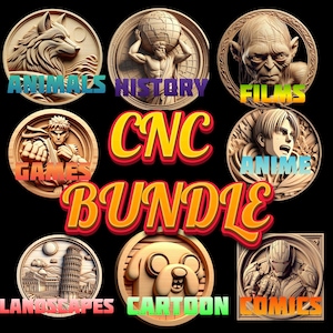 MEGA BUNDLE CNC files for router machines, cnc stl  files pack, 3D cnc Router stl Pack, cnc Design bundle, stl files.