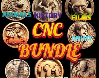 MEGA BUNDLE CNC files for router machines, cnc stl  files pack, 3D cnc Router stl Pack, cnc Design bundle, stl files.