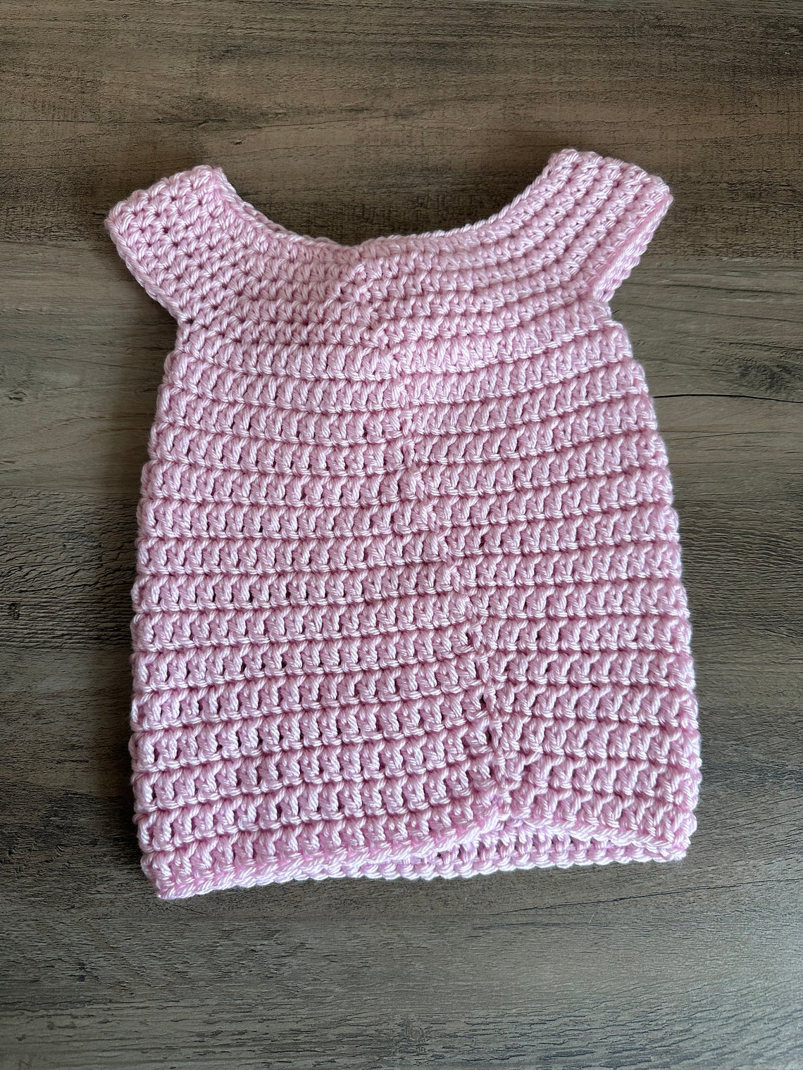 Frock Type Winter Dress For New Born Baby Flower Design In Crochet Stuff Blue Color main image 0
