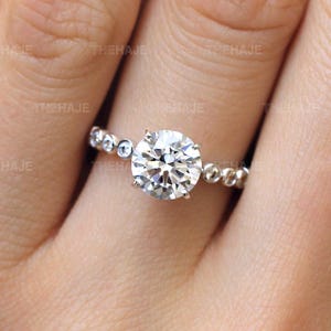 6 Prong Round Solitaire Bezel Engagement Ring, 8.0mm Round Cut Cz Engagement Ring, Bezel Band Ring, Anniversary Ring, 925 Sterling Silver