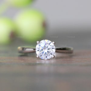 Elegant Round Solitaire Engagement Ring, 7.0mm Round Cut Cz Engagement Ring, Classic Engagement Ring, Anniversary Ring, 925 Sterling Silver