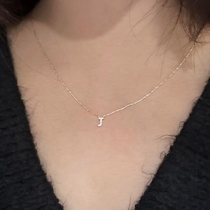 Pavé Letter Necklace, Gold Initial Diamond Necklace, Gold Dainty Necklace for Her, Bridesmaid Gifts, Personalized Minimal Jewelry