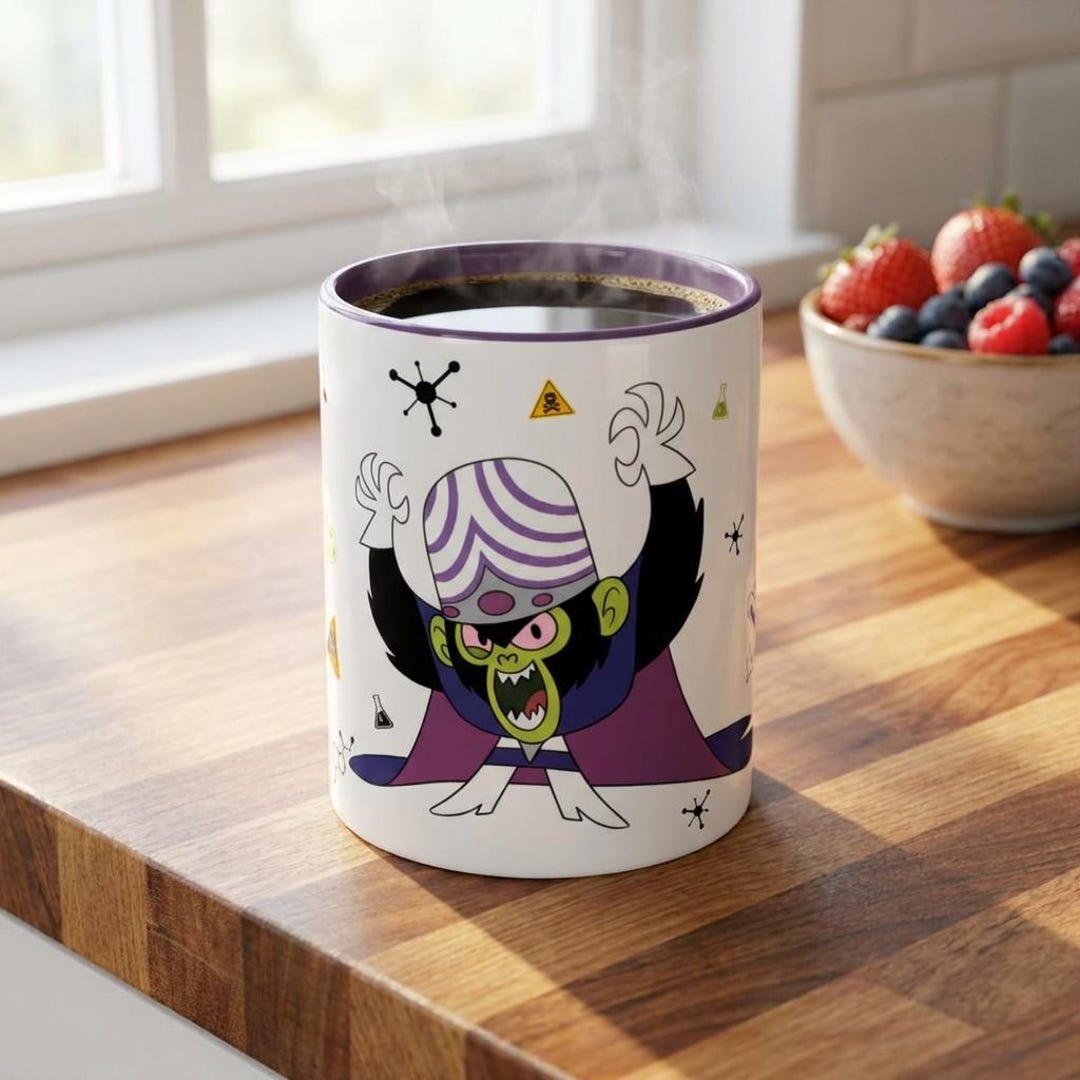 Tazza In Ceramica Powerpuff Girls - Testa Di Mojo Jojo - Capacità 325 Ml - Regalo Ufficiale Cartoon Network