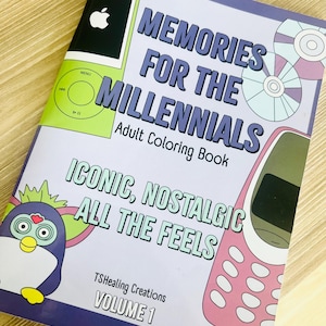 Nostalgic Adult Coloring Book  | PDF Format | Print and Color | Coloring Book for Adults and Teens | Relaxation with Minimalist | 90s kids