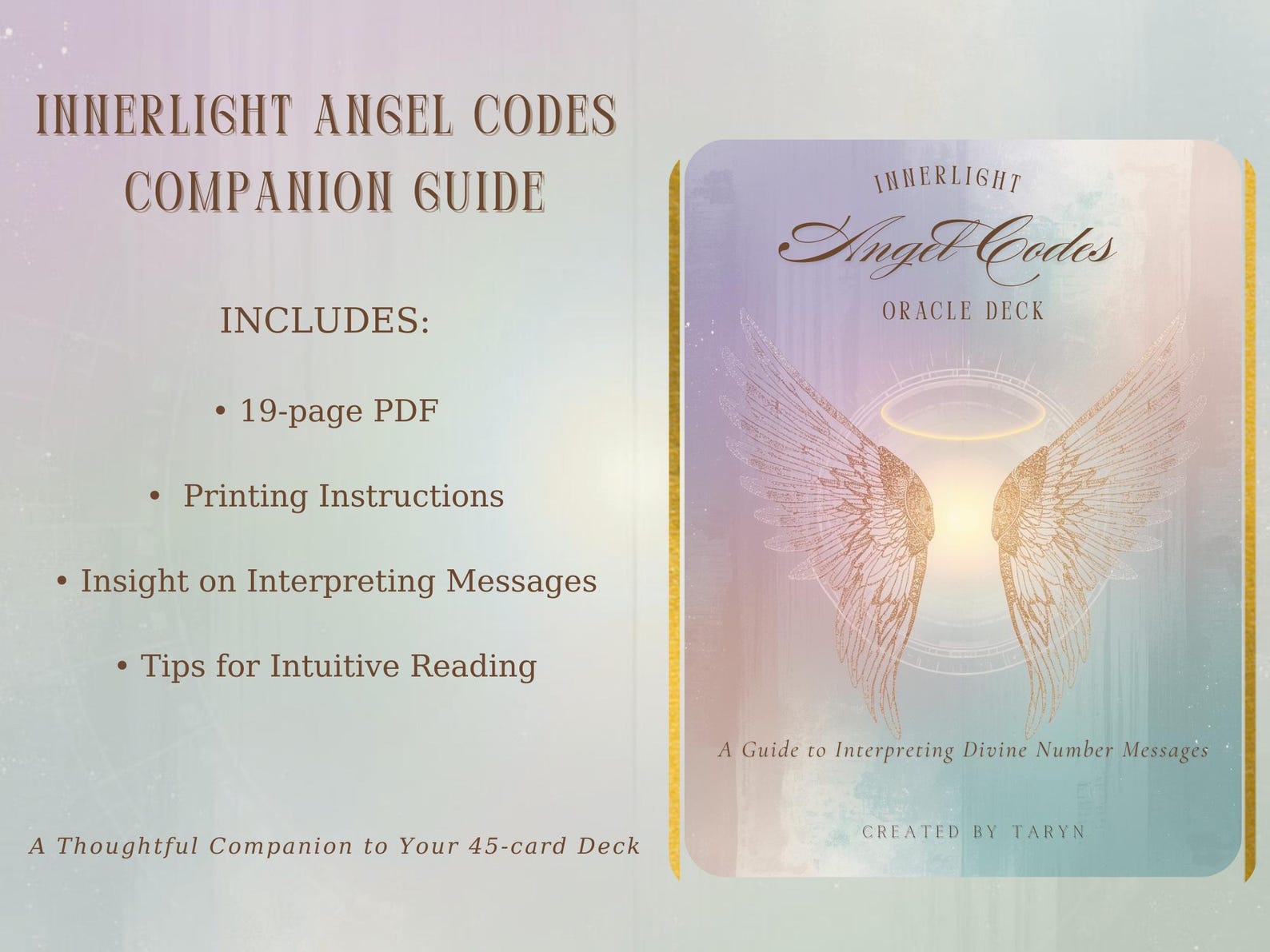 Innerlight Angel Codes Oracle Deck | 45 Spiritual Angel Number Cards ...