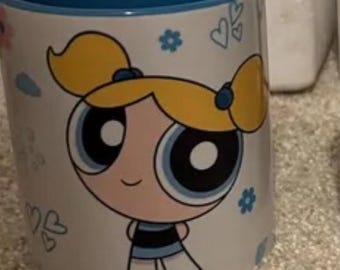 Powerpuff Girls Coffee Mug | Bubbles Character Mug | 11oz & 15 oz Ceramic Tea Cup | Y2K Novelty Gifts