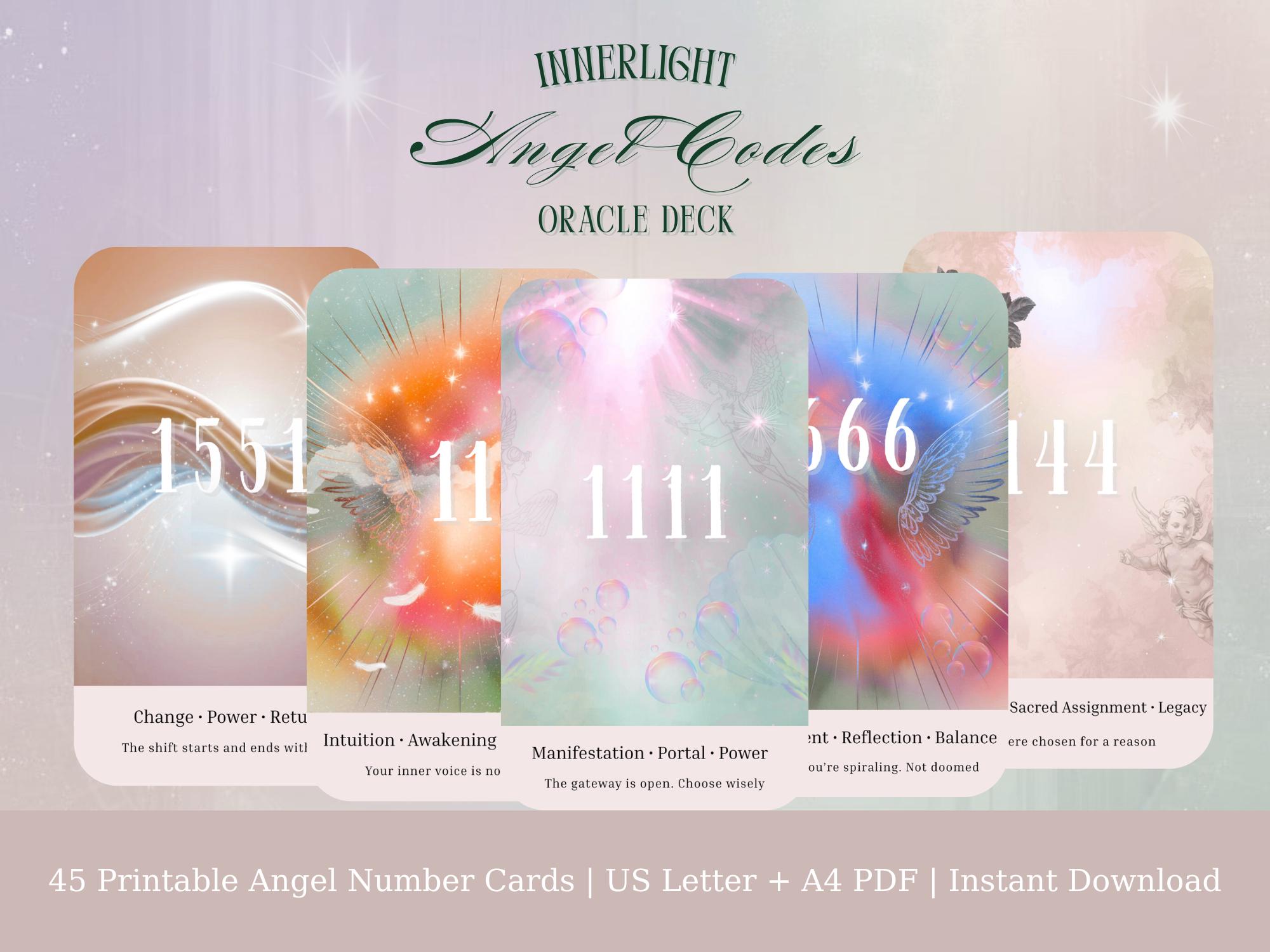 Angel Code Letters Innerlight Angel Codes Oracle Deck | 45 Spiritual Angel Number Cards ...