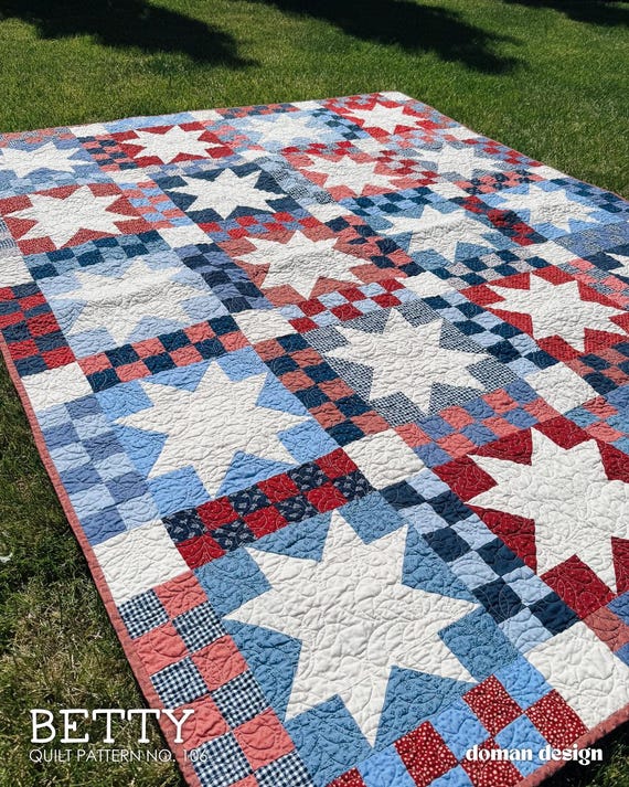 The Betty Quilt Pattern PDF | Modern Patchwork Quilt | Baby Throw Twin Sizes