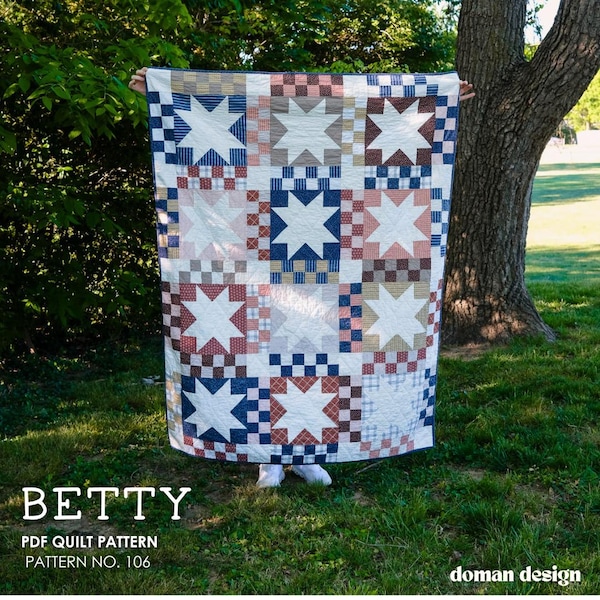 The Betty Quilt Pattern PDF | Modern Patchwork Quilt | Baby Throw Twin Sizes