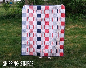 Skipping Stripes Quilt Pattern | Easy Beginner Design (PDF Pattern)