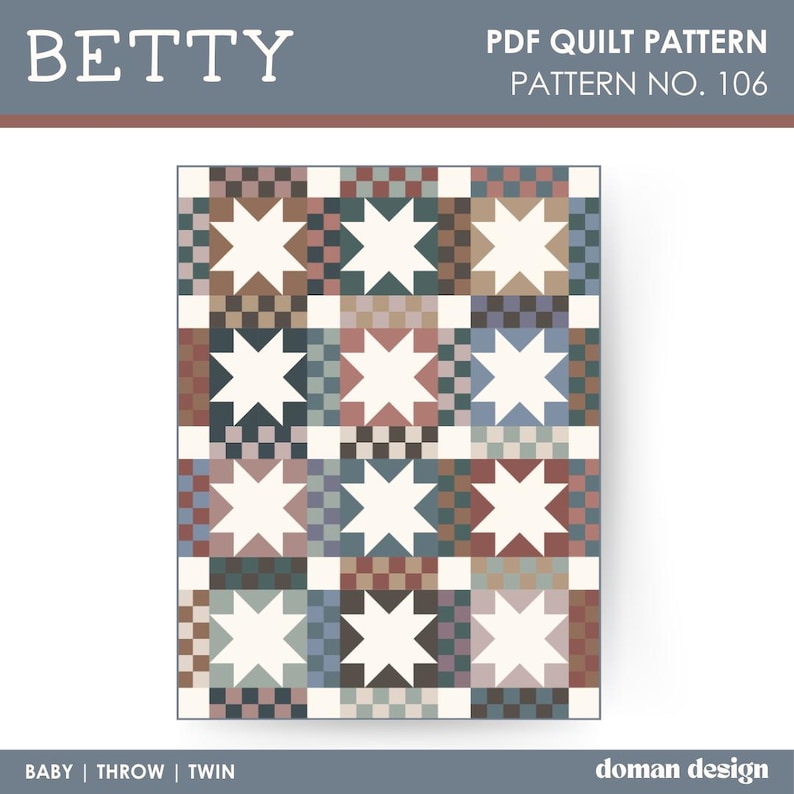 The Betty Quilt Pattern PDF | Modern Patchwork Quilt | Baby Throw Twin Sizes image 7