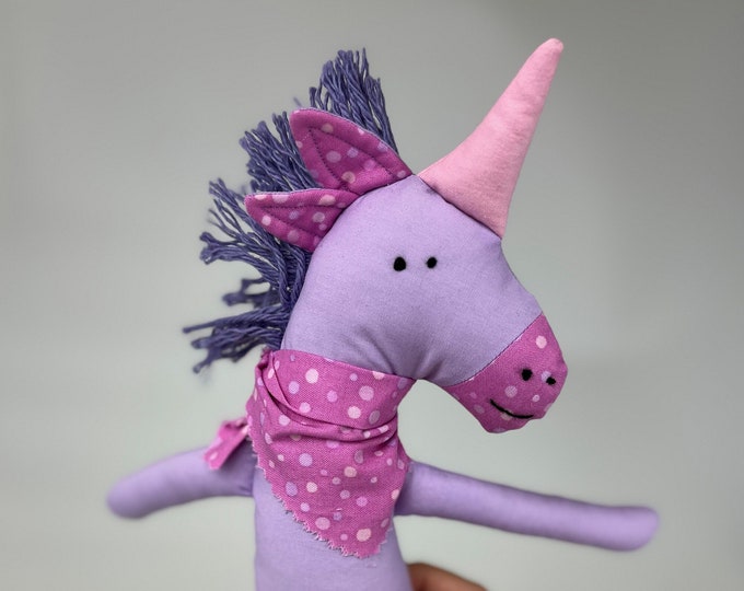 Handmade Purple Unicorn Stuffed Animal