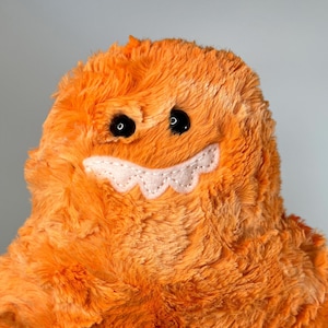 Handmade Fuzzy Orange Monster Plush