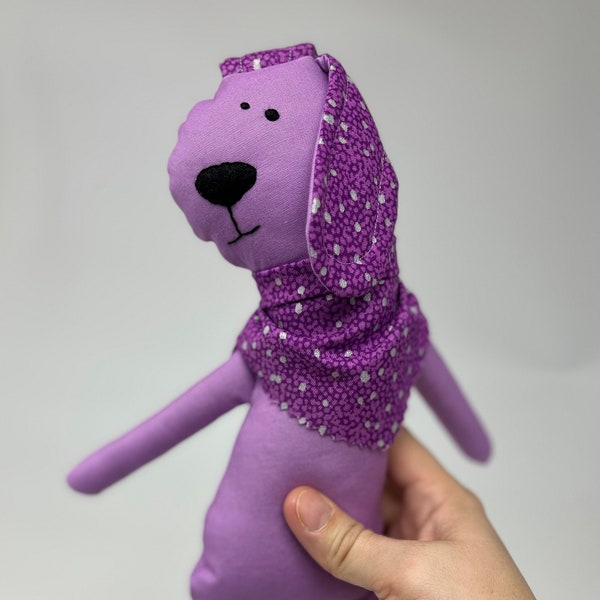 Handmade Purple Dog Stuffed Animal