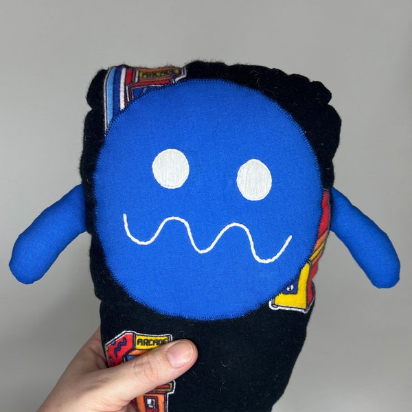 Handmade Squishy Blue Arcade Ghost Soft Toy