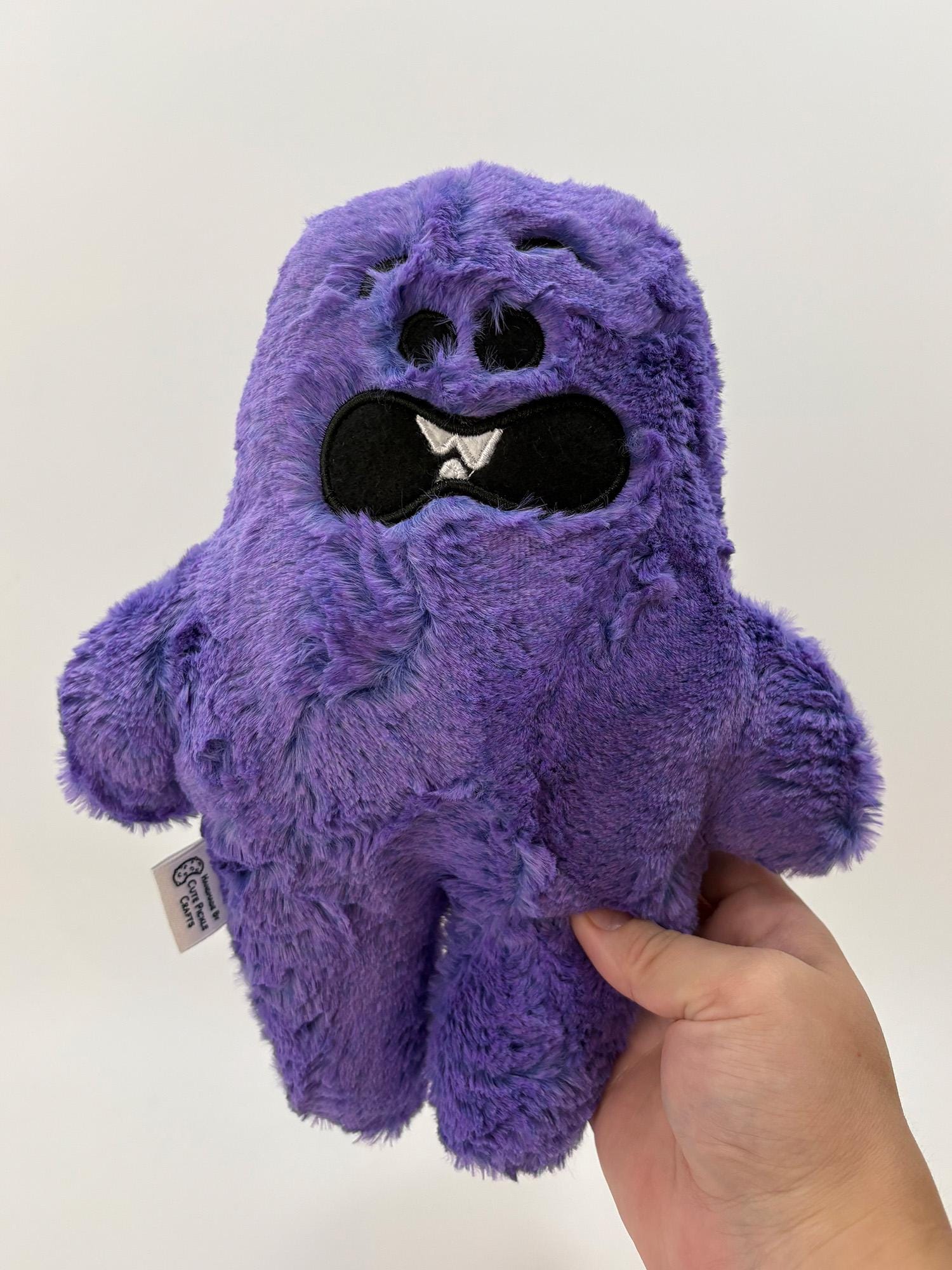 Purple Monster Plush Handmade Fuzzy Minky Stuffed Creature Weird