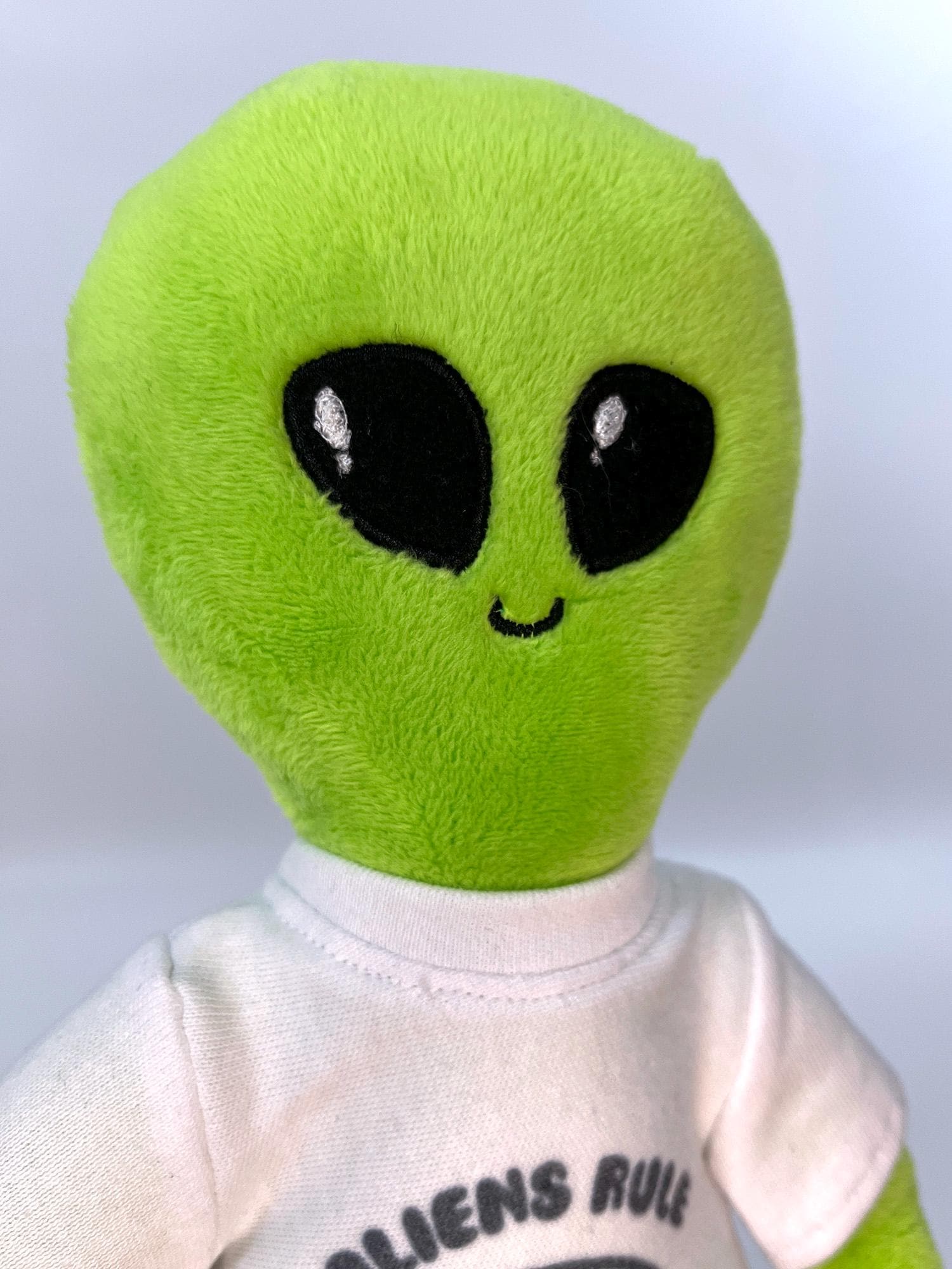 Handmade Green Alien Plush Toy With Embroidered Face and 'aliens Rule ...