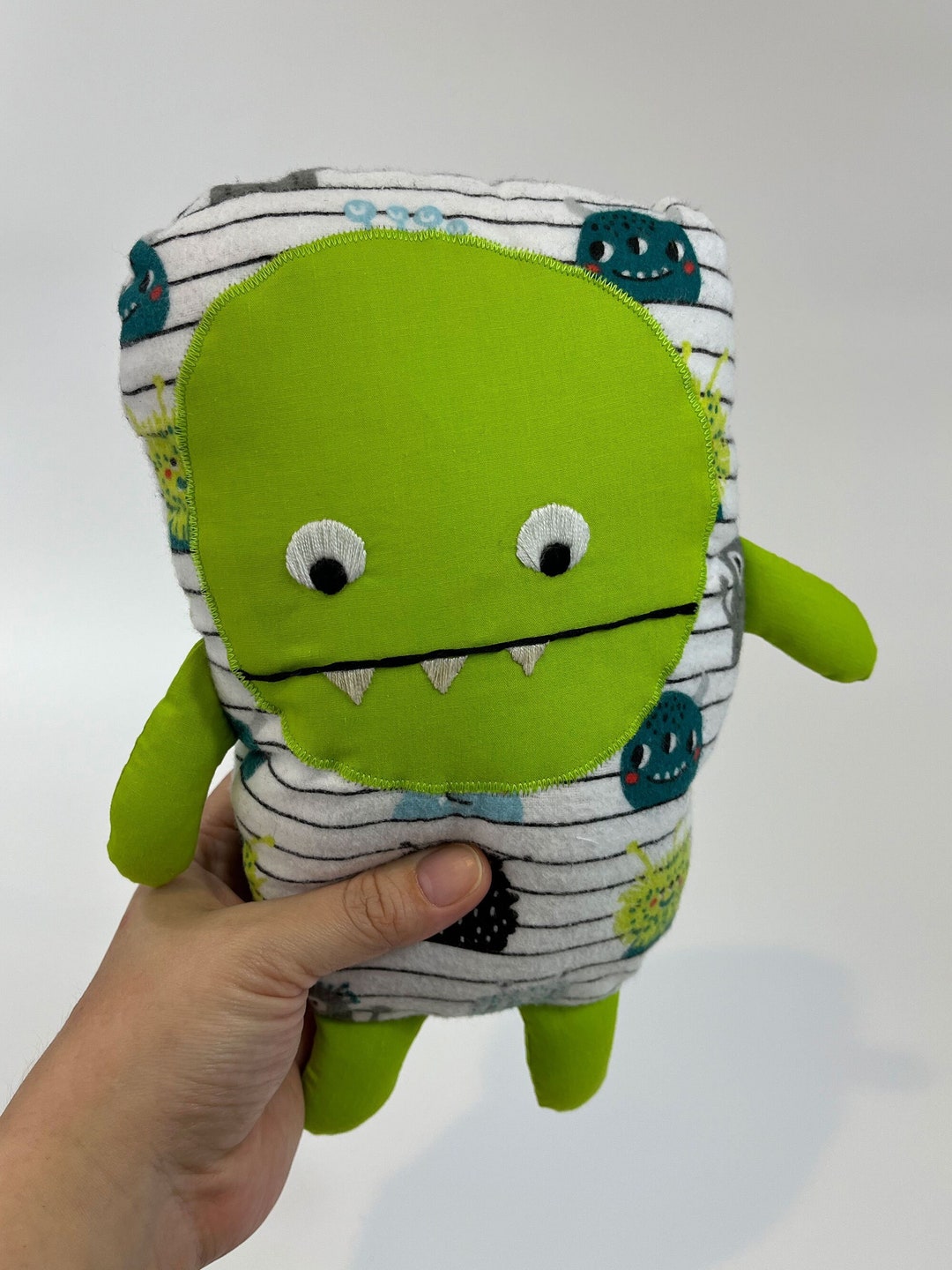 Handmade Squishy Green Monster Soft Toy Etsy