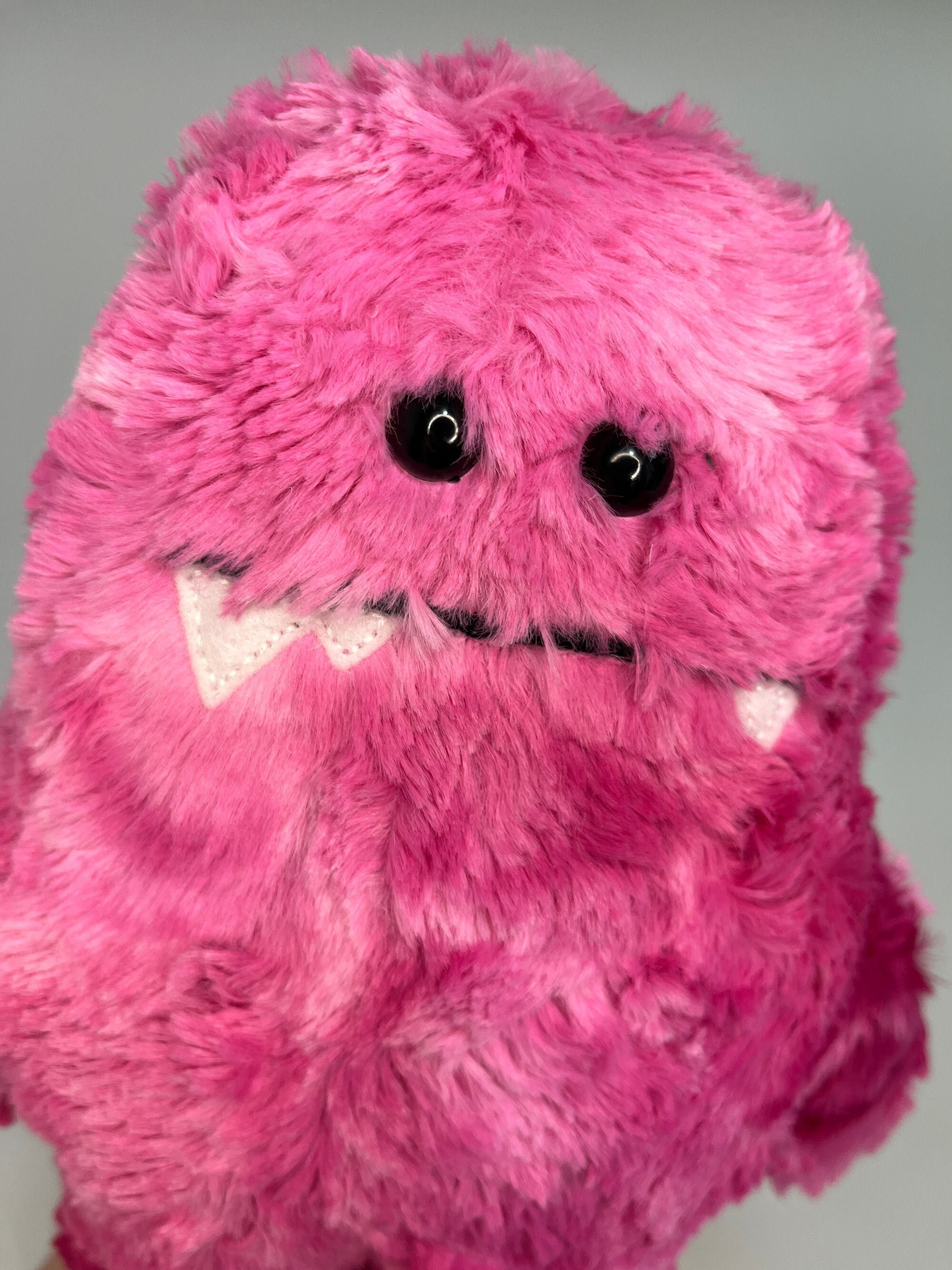Handmade Fuzzy Pink Monster Plush