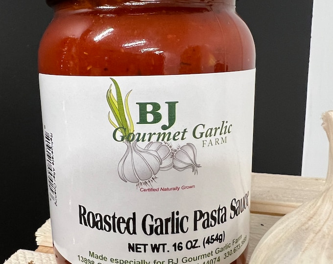 Roasted Garlic Pasta Sauce 16 ounce Jar BJ Gourmet Garlic Farm